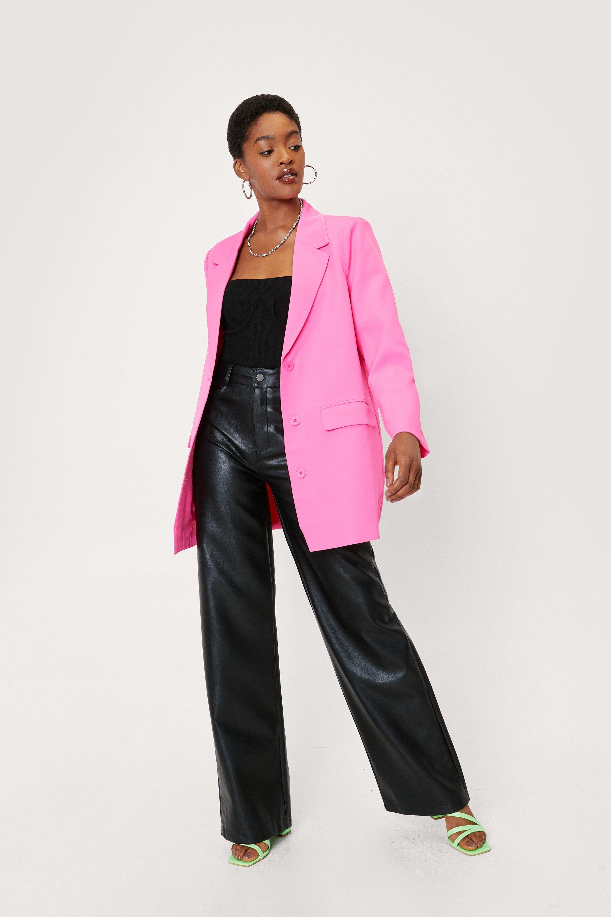 Hot pink shop longline blazer